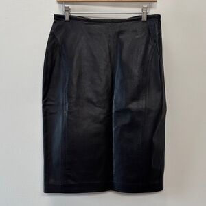 Equipment Black Leather Pencil Skirt